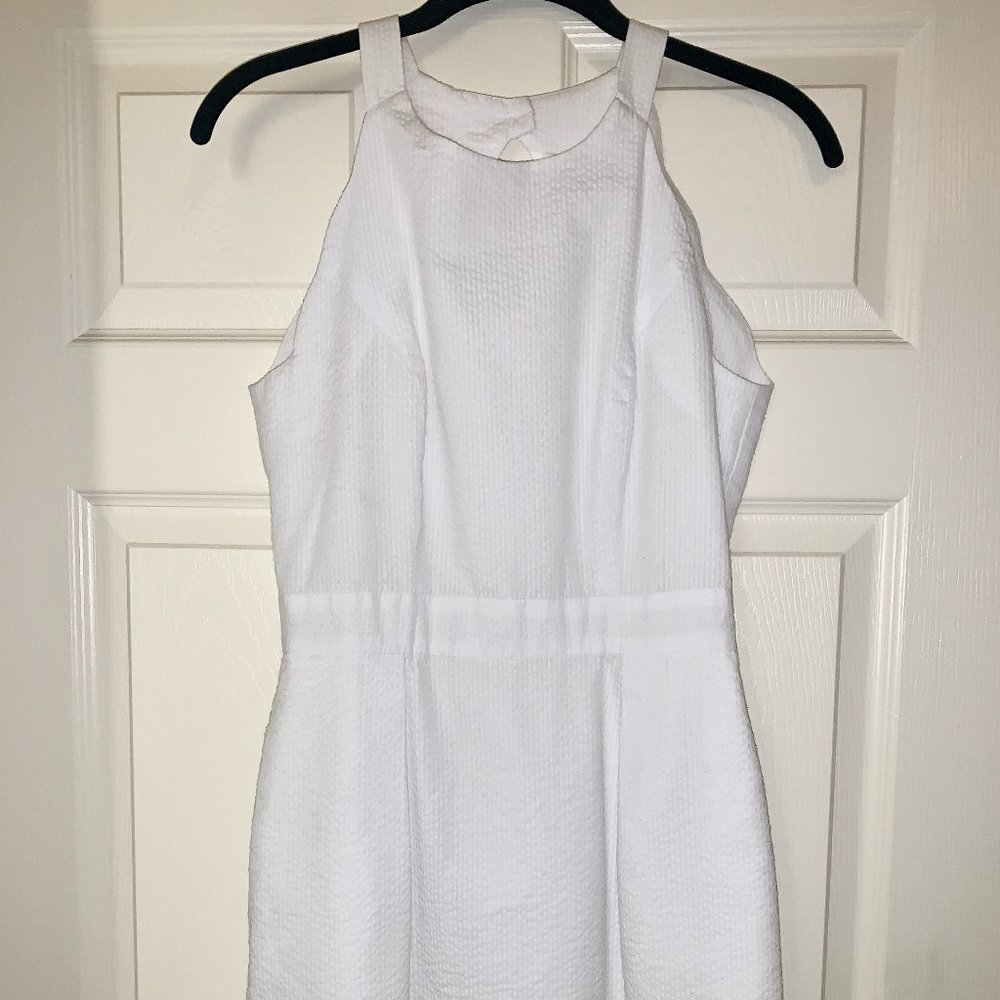 Lauren James White Seersucker Scalloped Dress - Picture 4 of 4
